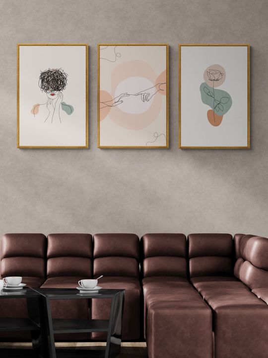 Combo 3 tranh canvas boho treo tường đơn giản