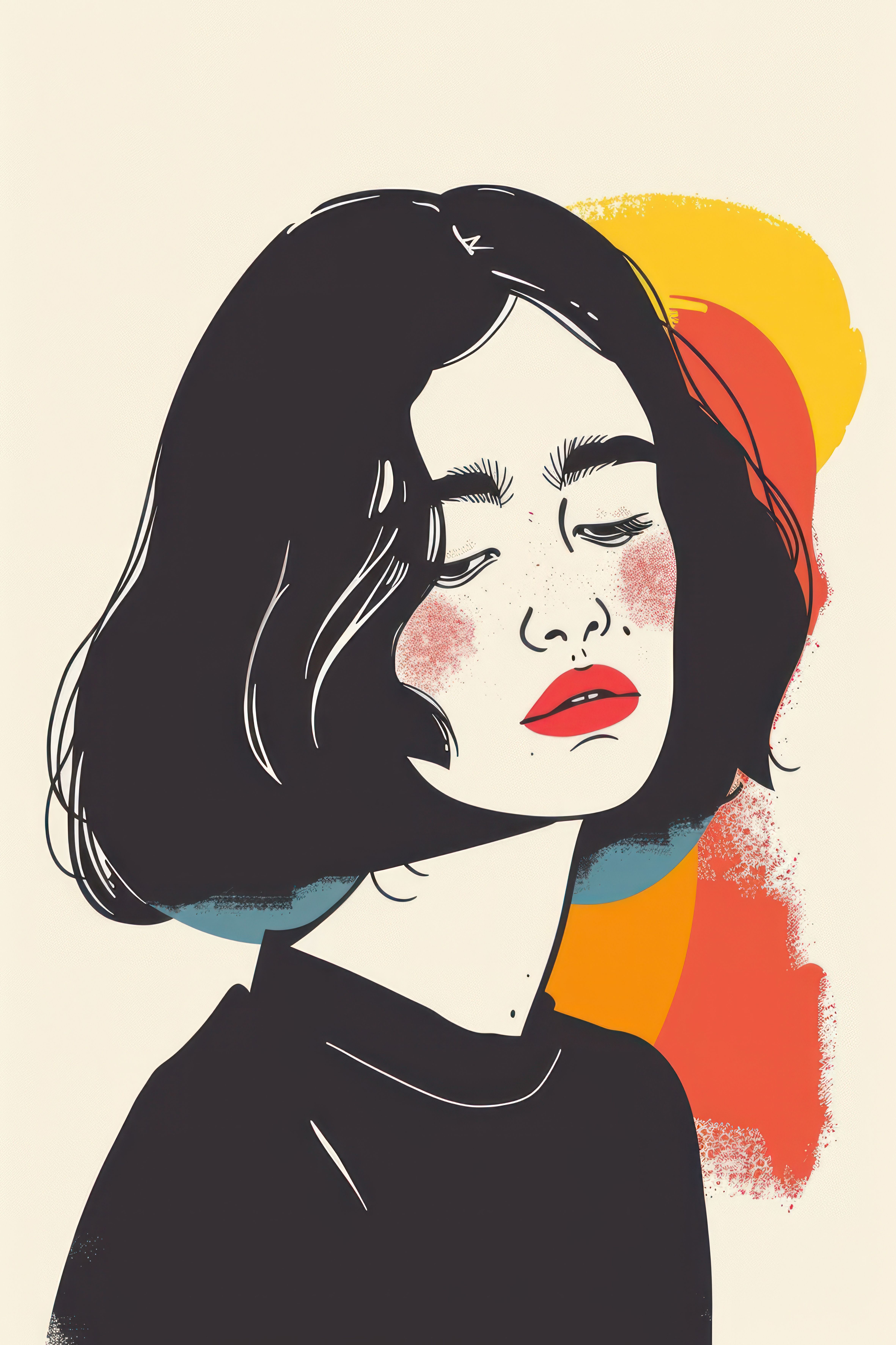 Tranh Canvas Thiếu nữ vẻ đẹp sự u buồn