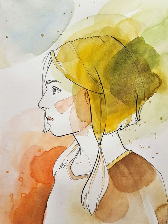 Tranh canvas thiếu nữ đơn giản