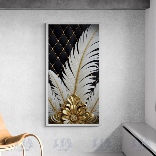 Tranh Canvas Lông Vũ Hoàng Gia