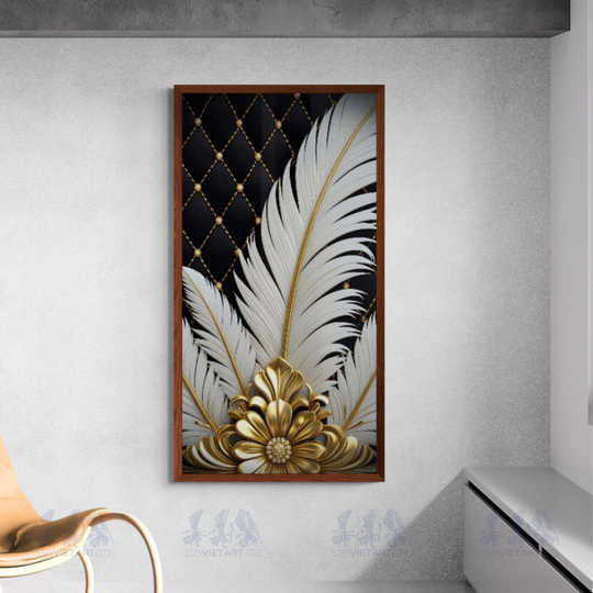 Tranh Canvas Lông Vũ Hoàng Gia