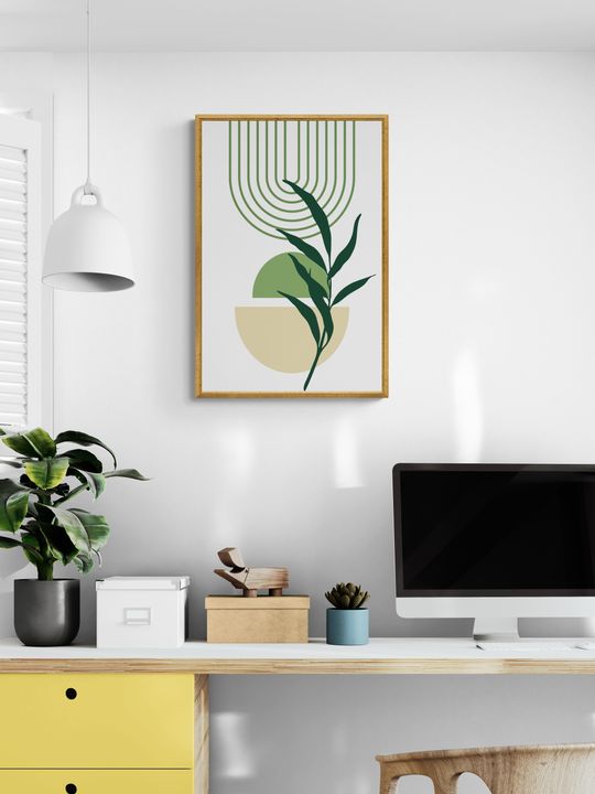 Tranh canvas boho lá cây 3