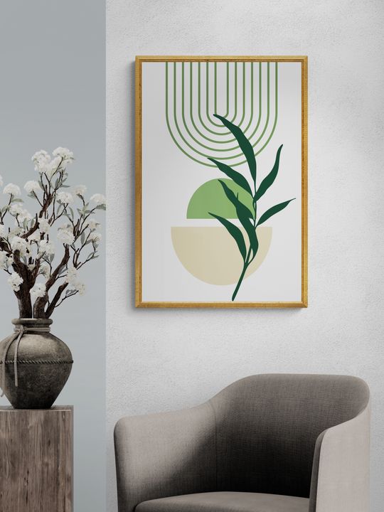 Tranh canvas boho lá cây 3