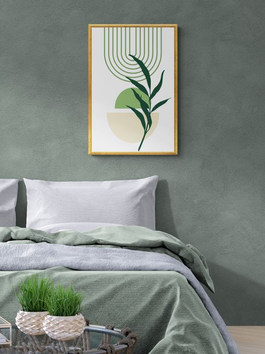 Tranh canvas boho lá cây 3