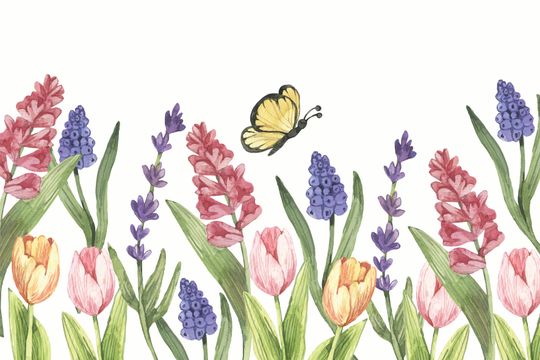 Tranh canvas hoa tulip trong vườn