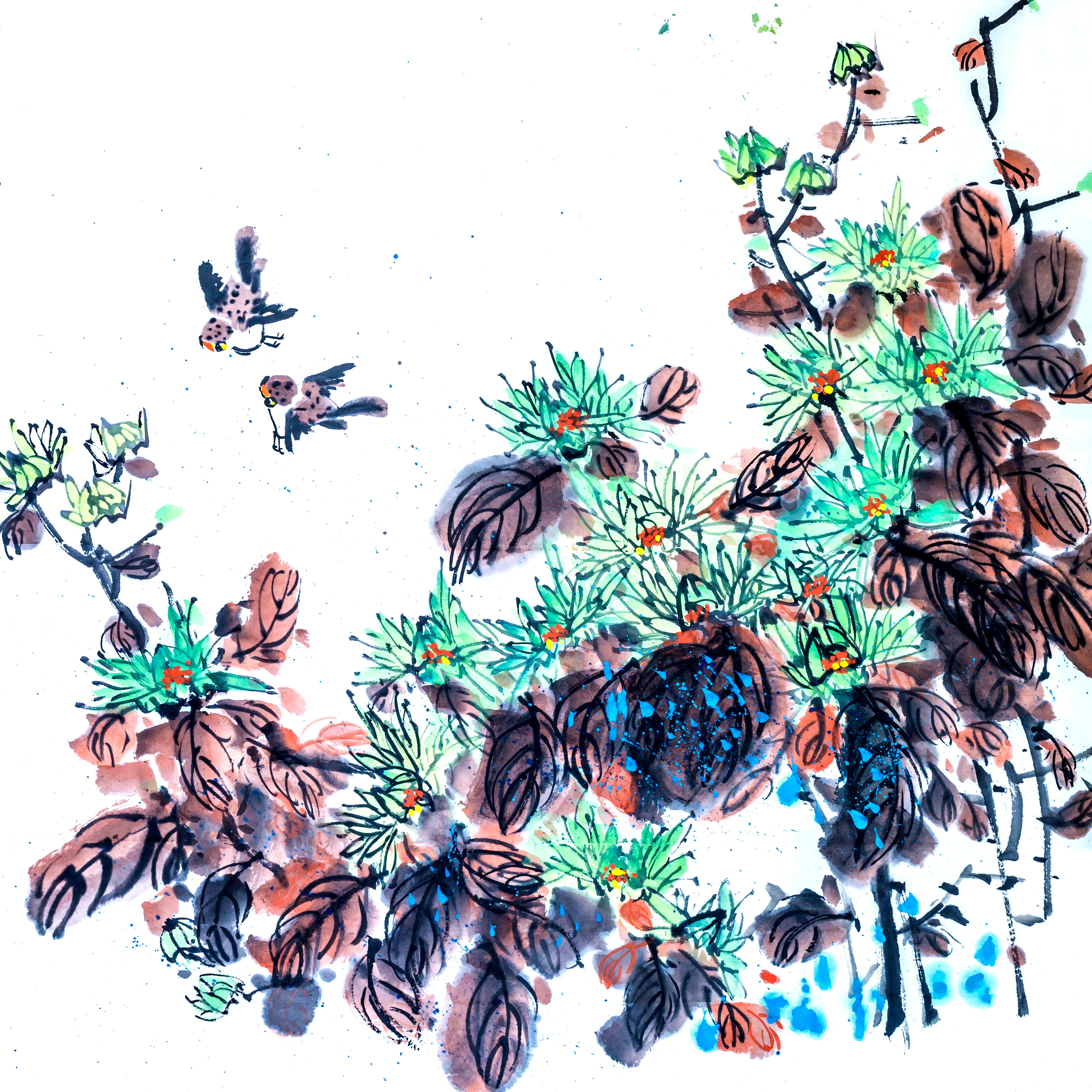 Tranh canvas thiên nhiên hoa đơn sắc