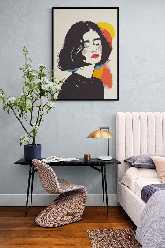 Tranh Canvas Thiếu nữ vẻ đẹp sự u buồn