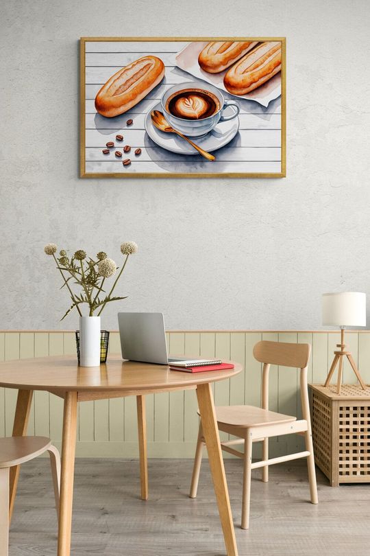 Tranh canvas trang trí quán cafe chạm vào hương vị