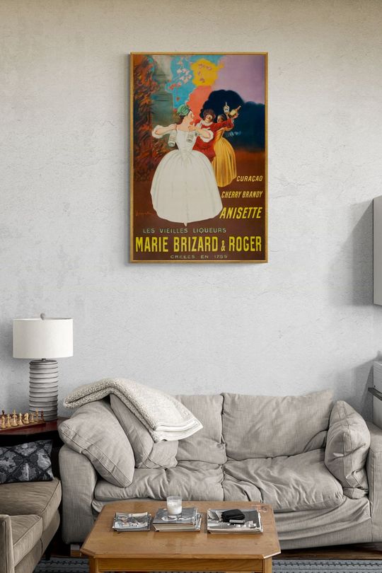 Tranh canvas Poster quảng cáo rượu cổ