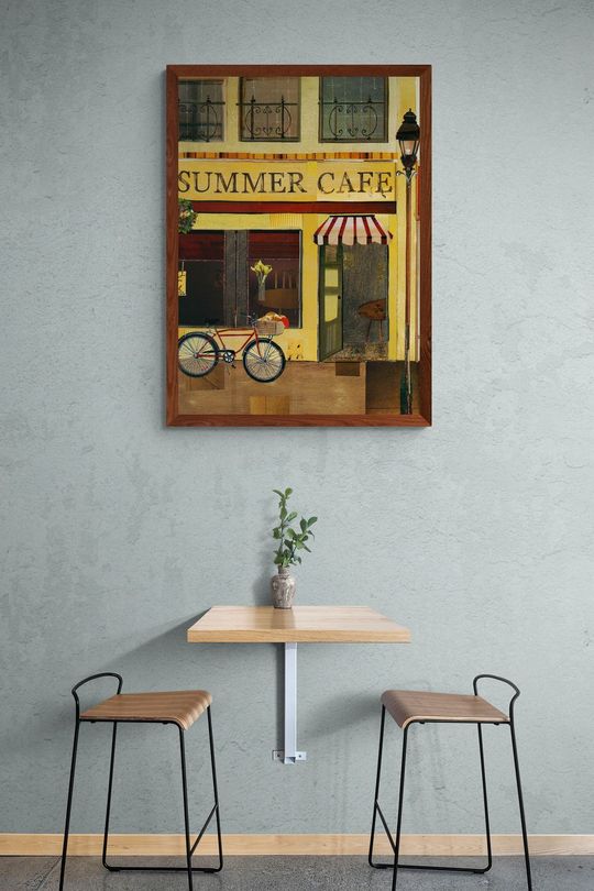 Tranh Canvas Hiện Đại Tiệm Cafe Mùa Hè