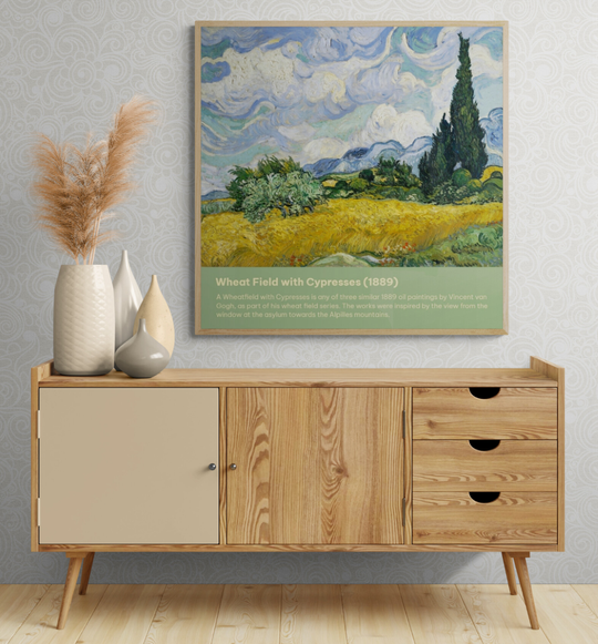Tranh canvas Wheat Field with Cypresses Van Gogh