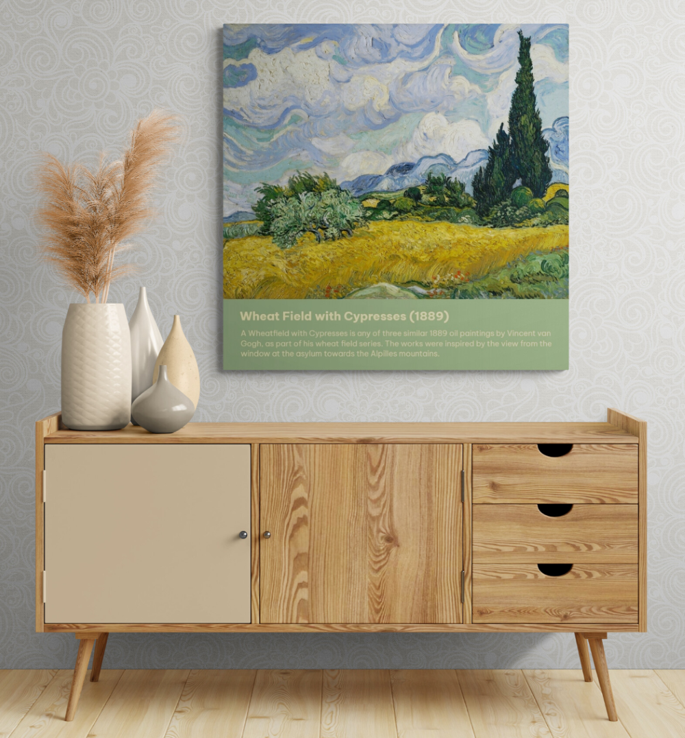 Tranh canvas  Wheat Field with Cypresses Van Gogh