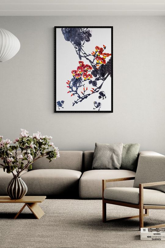  Tranh canvas hoa trên cành 3