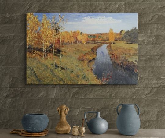 Tranh canvas phong cảnh Golden Autumn by Isaac Levitan