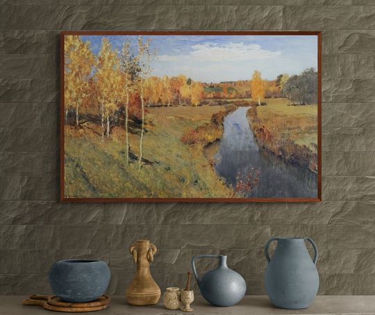 Tranh canvas phong cảnh Golden Autumn by Isaac Levitan