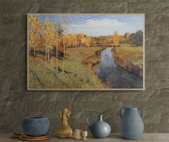 Tranh canvas phong cảnh Golden Autumn by Isaac Levitan