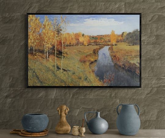 Tranh canvas phong cảnh Golden Autumn by Isaac Levitan