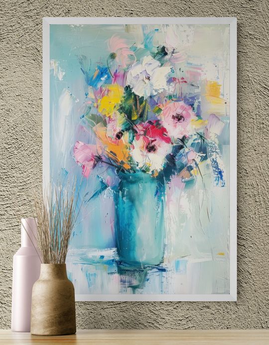 Tranh canvas tĩnh vật lọ hoa 4
