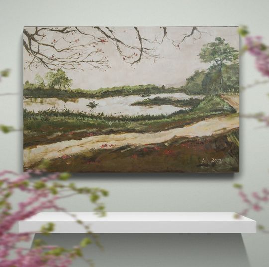 Tranh sơn dầu Mùa hoa gạo rụng
