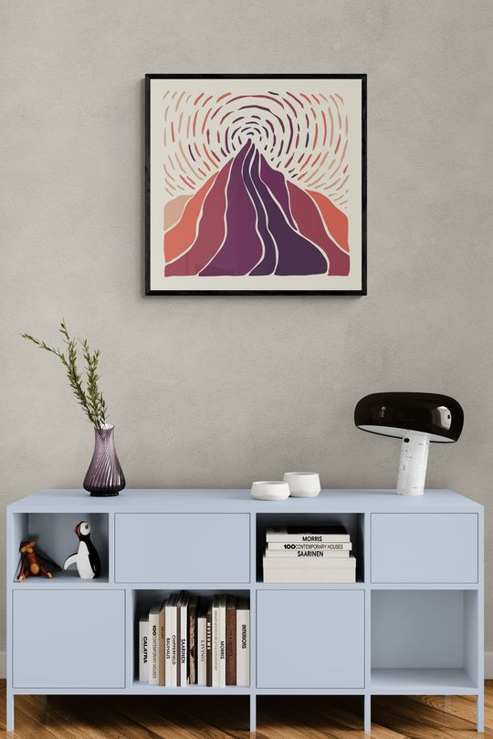 Tranh Canvas Trừu Tượng Âm Vang Của Núi