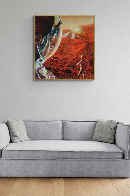 Tranh canvas Vũ trụ Phi hành gia đi bộ trên sao Hỏa