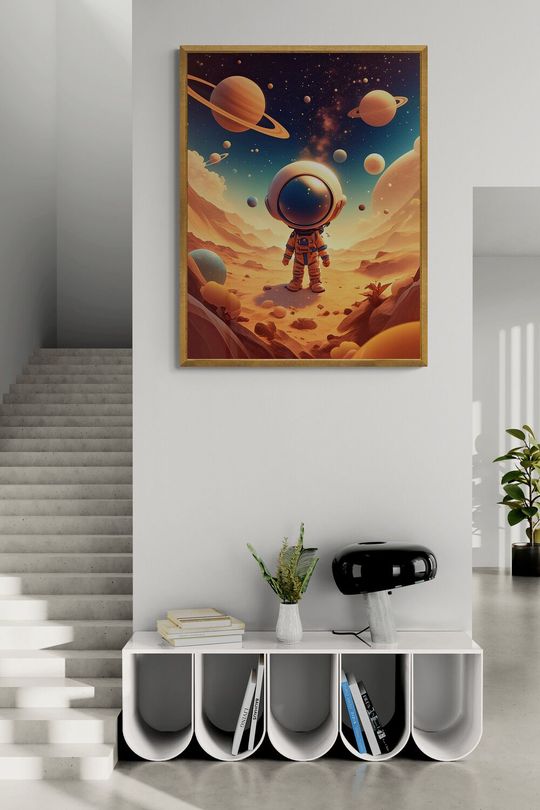 Tranh canvas vũ trụ và phi hành gia