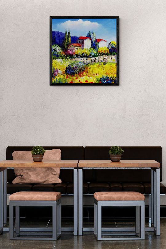 Tranh Canvas Phong Cảnh Ngôi Làng Nhỏ