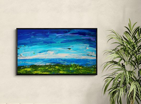 Tranh canvas trừu tượng Cánh Đồng Tự Do