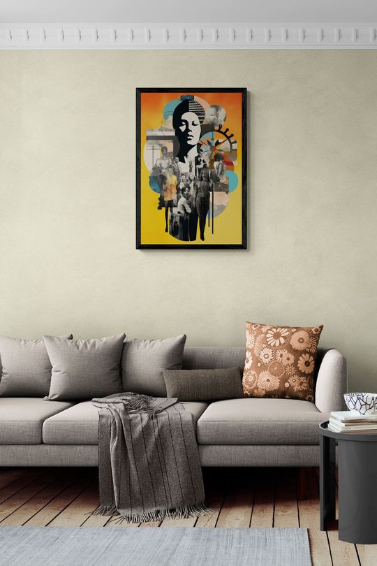 Tranh canvas poster nghệ thuật cắt dán áp phích