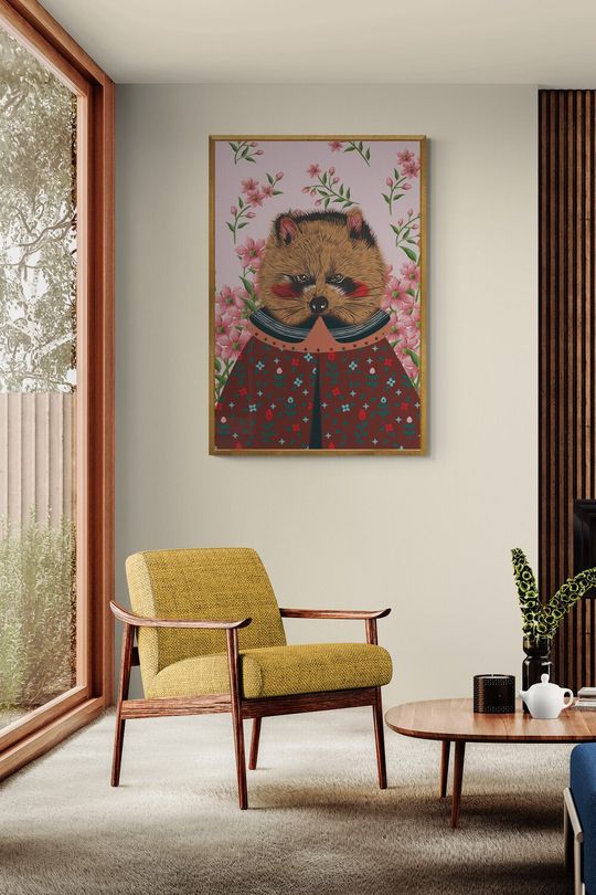 Tranh canvas Đương đại Chồn Nữ Tính