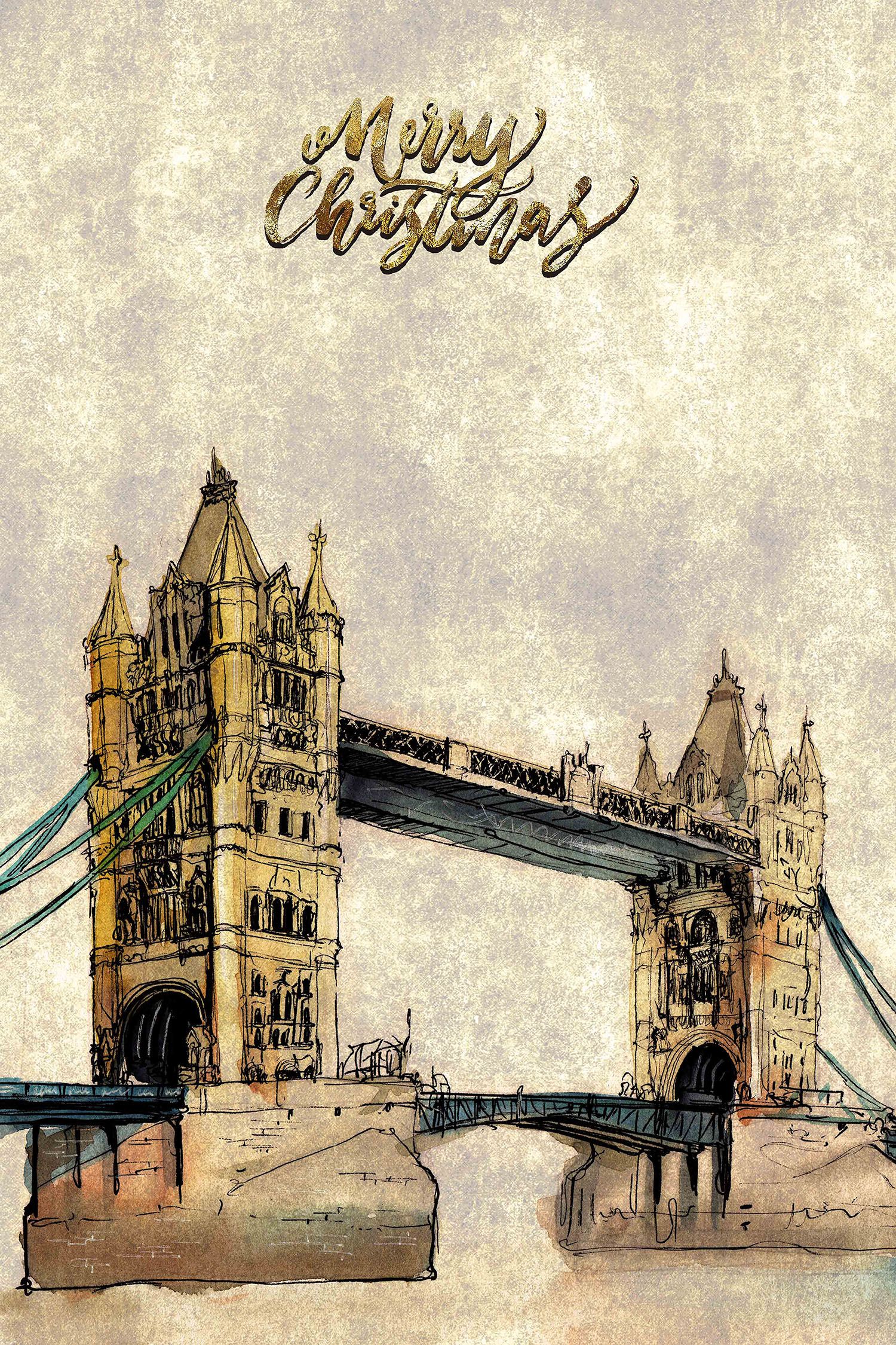 Tranh canvas màu nước Tower Bridge Luân Đôn