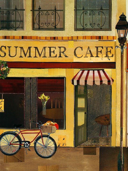 Tranh Canvas Hiện Đại Tiệm Cafe Mùa Hè