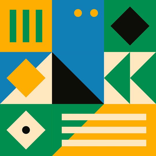 Tranh Canvas Trừu Tượng Bauhaus Vuông 3
