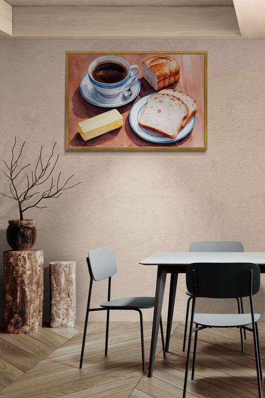Tranh canvas trang trí quán cafe hương vị buổi sáng