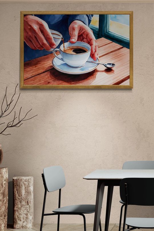 Tranh canvas trang trí quán cafe người pha chế
