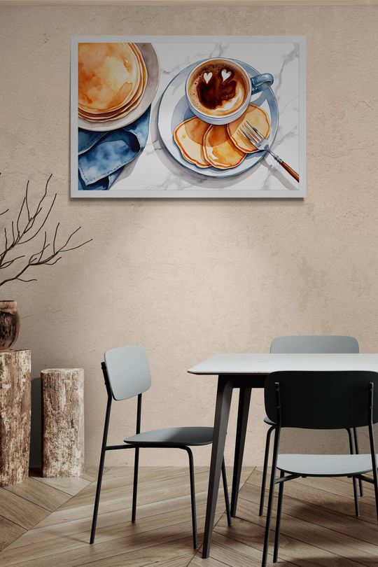 Tranh canvas trang trí quán cafe và bánh rán