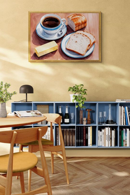 Tranh canvas trang trí quán cafe hương vị buổi sáng