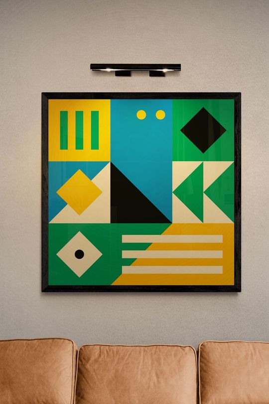 Tranh Canvas Trừu Tượng Bauhaus Vuông 3