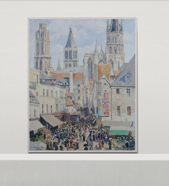 Tranh canvas Grocery Street, Rouen (1898) by Camille Pissarro