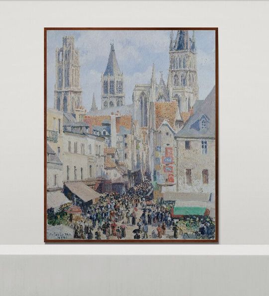 Tranh canvas Grocery Street, Rouen (1898) by Camille Pissarro