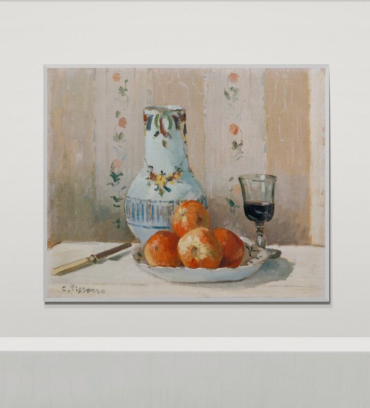 Tranh canvas Still Life with Apples and Pitcher (1872) by Camille Pissarro