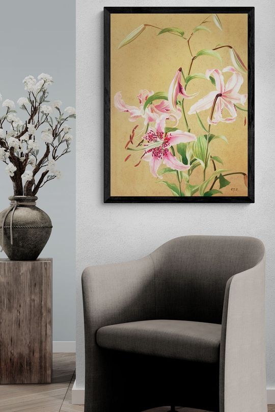 Tranh Canvas Hoa Ly Hồng