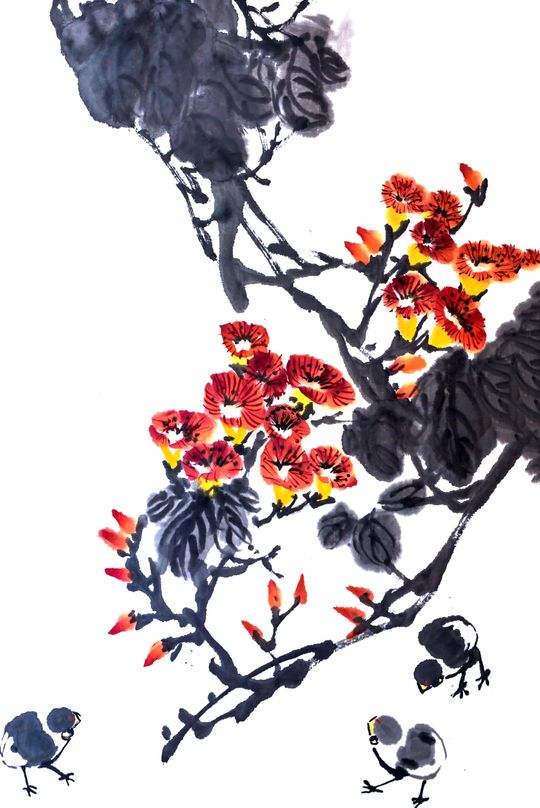  Tranh canvas hoa trên cành 3
