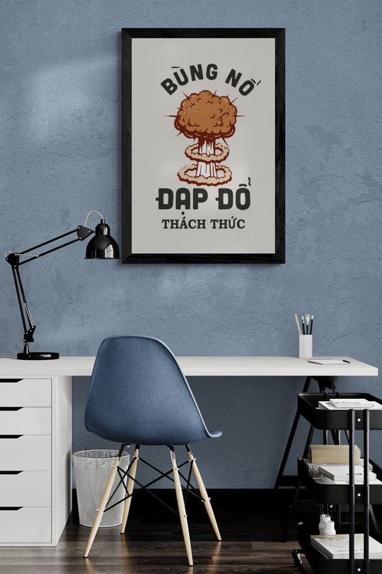 Tranh canvas động lực Bùng nổ đạp đổ thách thức