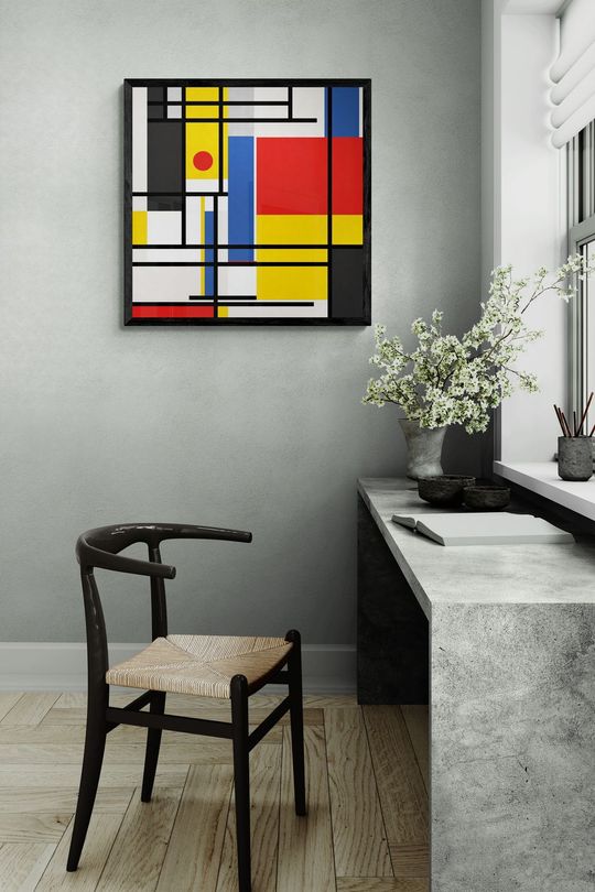 Tranh Canvas Trừu Tượng Tổng Hợp Ô Màu Sắc 17