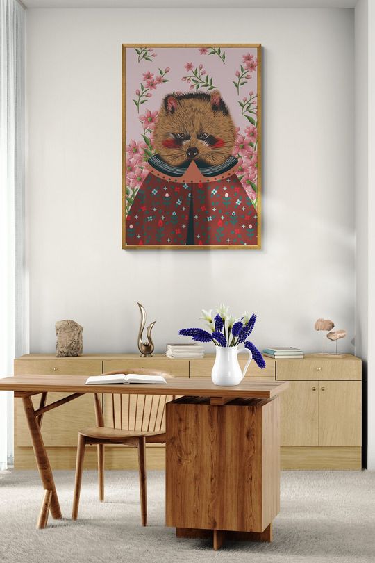 Tranh canvas Đương đại Chồn Nữ Tính