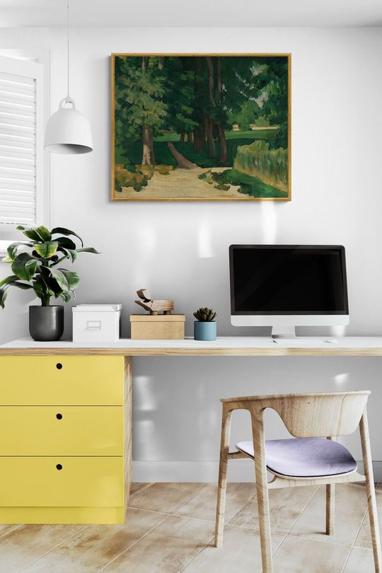 Tranh canvas phong cảnh con đường rợp bóng