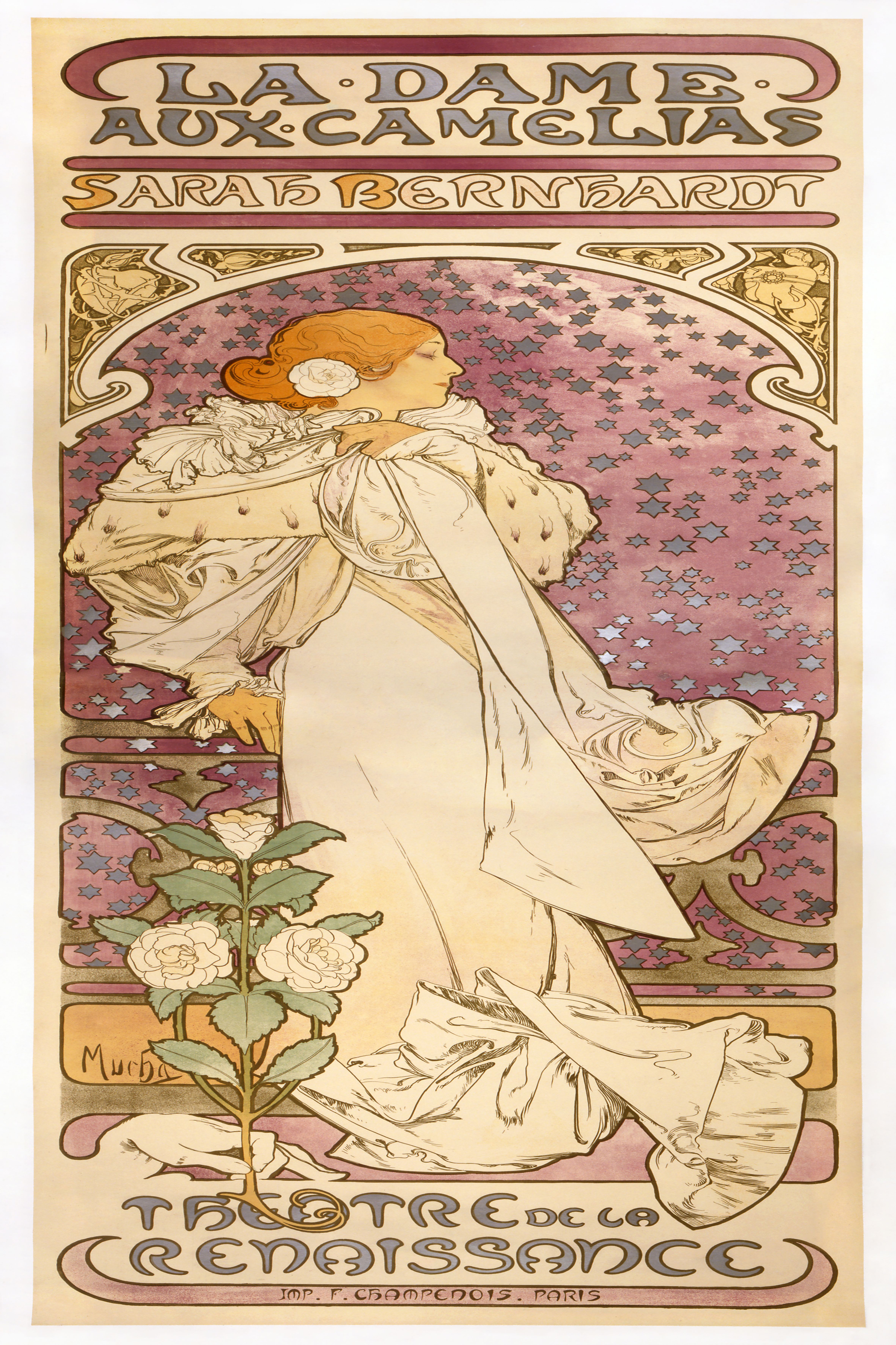 Tranh canvas thiếu nữ Alfons Mucha