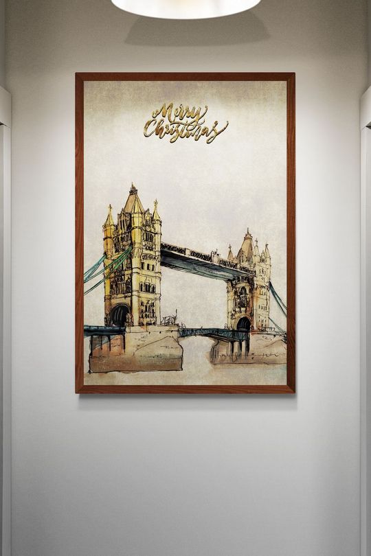 Tranh canvas màu nước Tower Bridge Luân Đôn