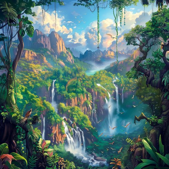 Tranh canvas phong cảnh thác nước 3